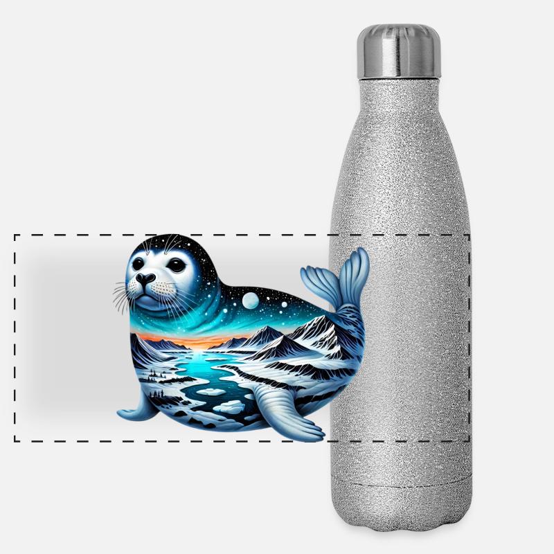 Phoque Gourde isotherme panoramique pailletée 500 ml