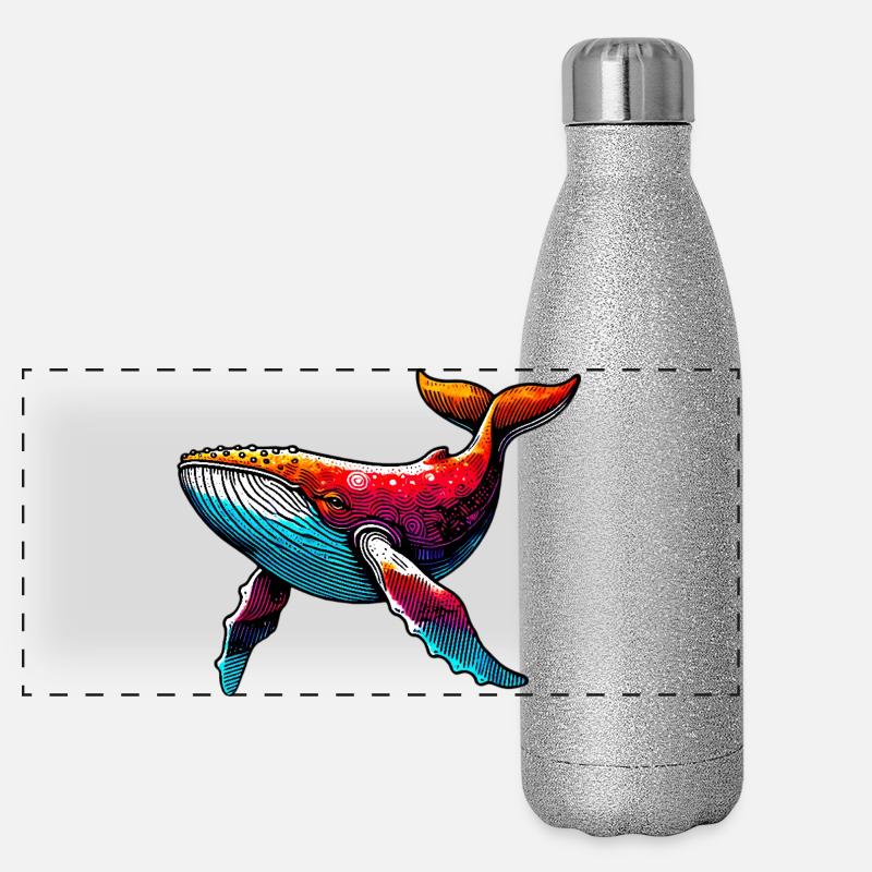Baleine Gourde isotherme panoramique pailletée 500 ml
