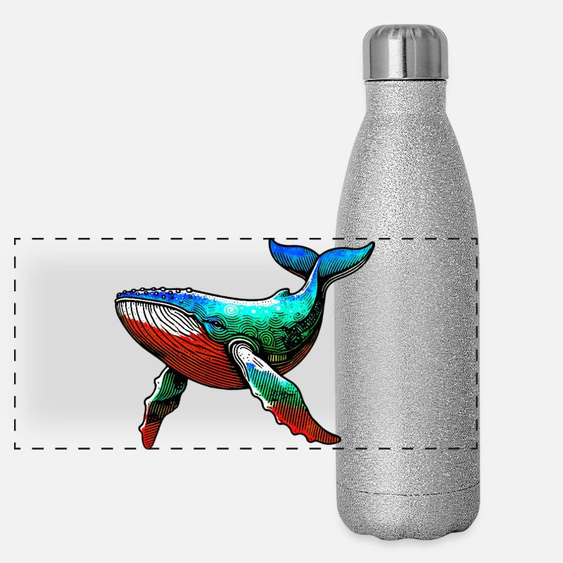 Baleine Gourde isotherme panoramique pailletée 500 ml