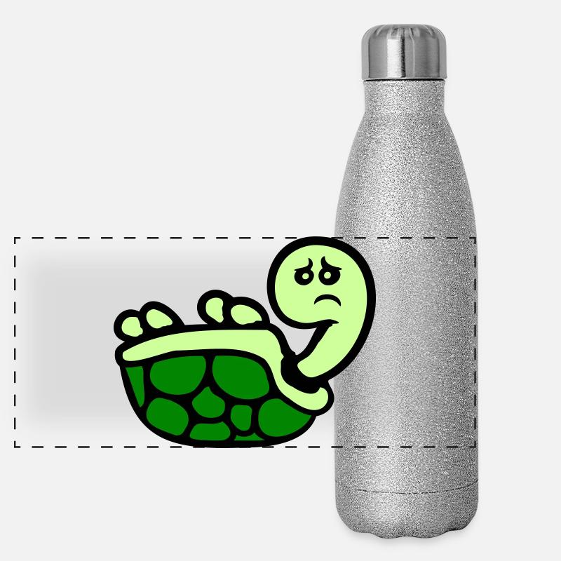 Tortue renversée sur le dos, triste Gourde isotherme panoramique pailletée 500 ml