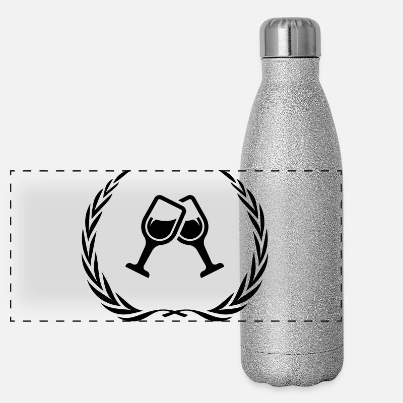 Wine Glasses Wreath Panoramic Glitter Thermal Bottle 500 ml
