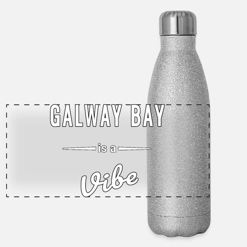 Galway Bay ist ein echter Vibe Spruch - Panorama Glitzer Isolierflasche 500 ml - Silber Glitzer