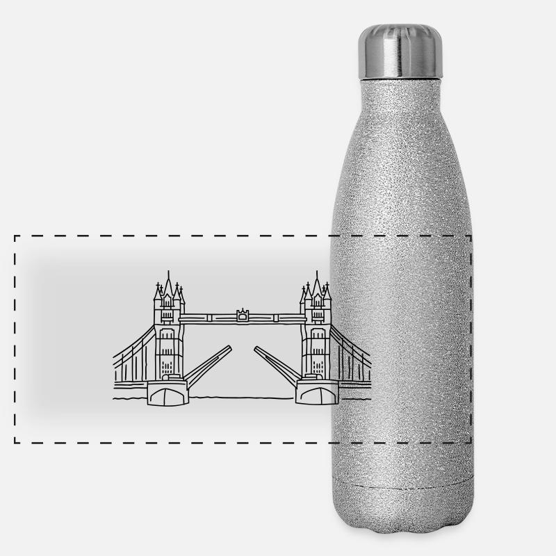 Londres Tower Bridge Gourde isotherme panoramique pailletée 500 ml