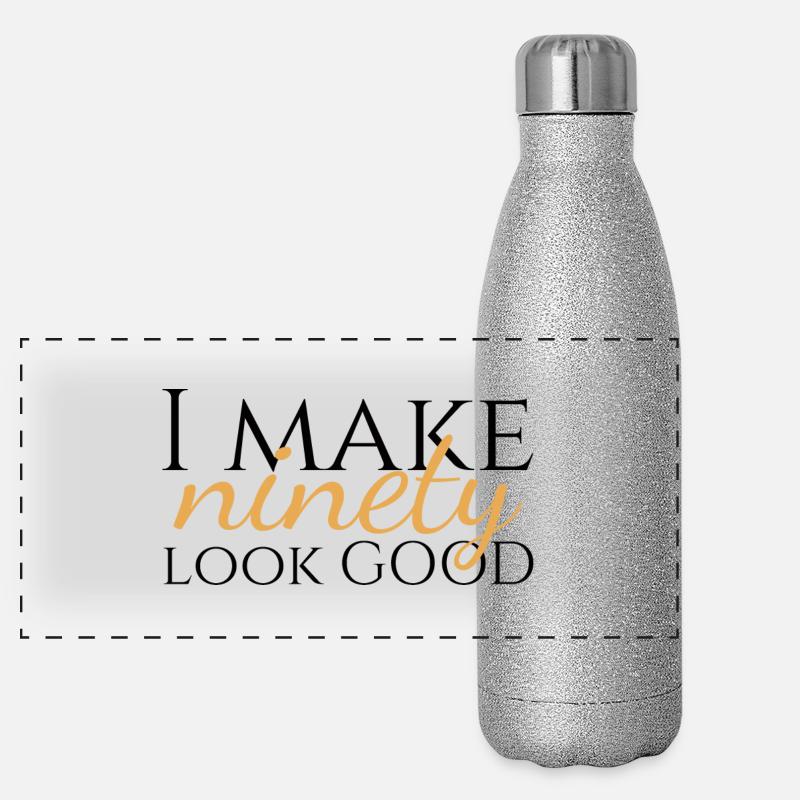 90e anniversaire: Je fais Quatre-vingt dix Look Good Gourde isotherme panoramique pailletée 500 ml