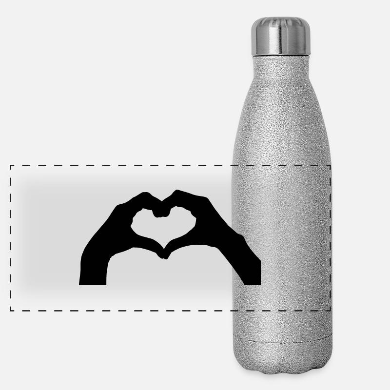 finger herz Panorama Glitzer Isolierflasche 500 ml