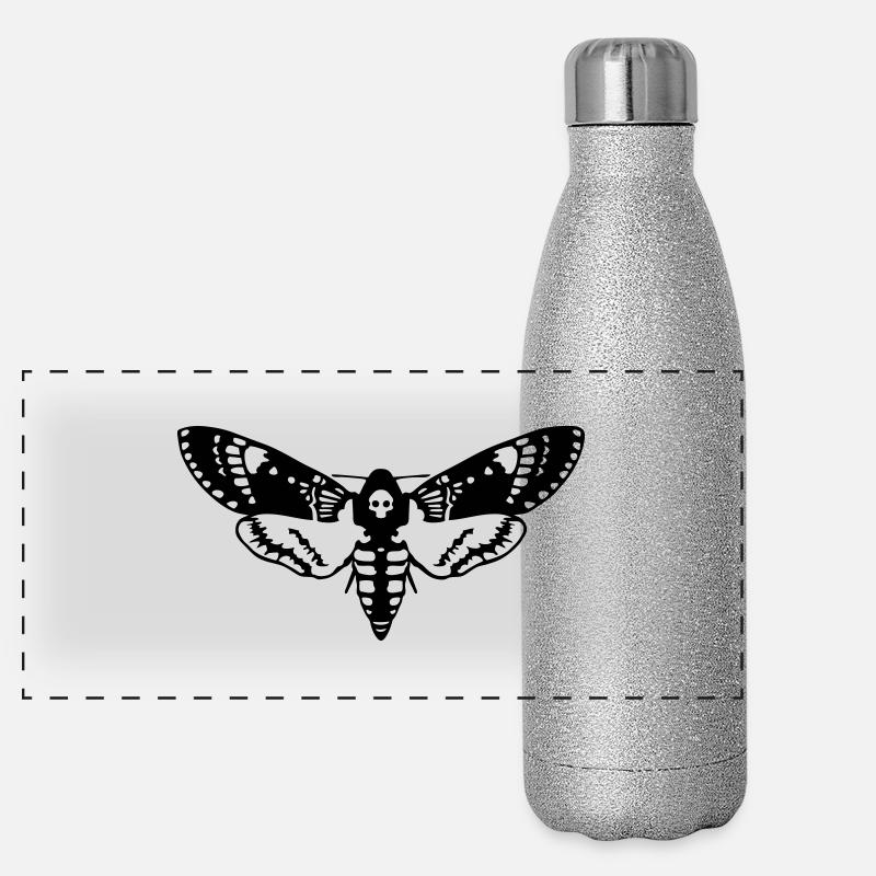 skull Schädel Totenkopfschwärmer Panorama Glitzer Isolierflasche 500 ml