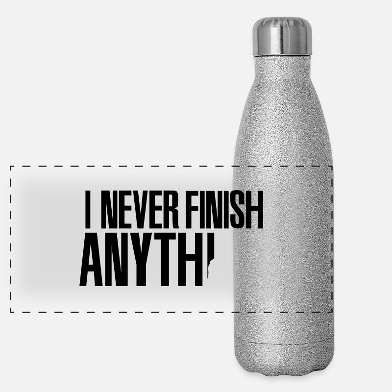 I never finish anything Panorama Glitzer Isolierflasche 500 ml