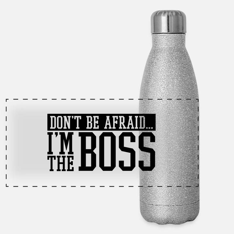 dont_be_afraid_im_the_boss_f1 - Panoramic Glitter Thermal Bottle 500 ml - silver glitter