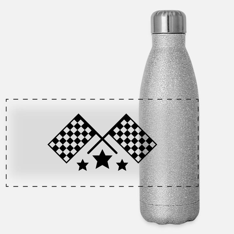 Drapeaux de course Gourde isotherme panoramique pailletée 500 ml
