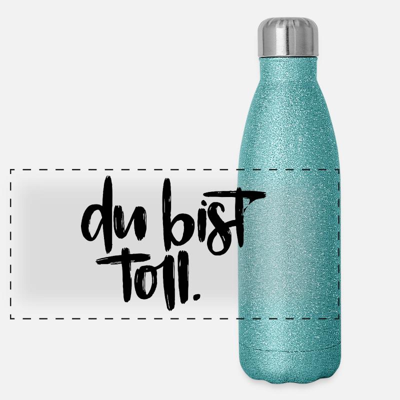 Tu es génial! Gourde isotherme panoramique pailletée 500 ml