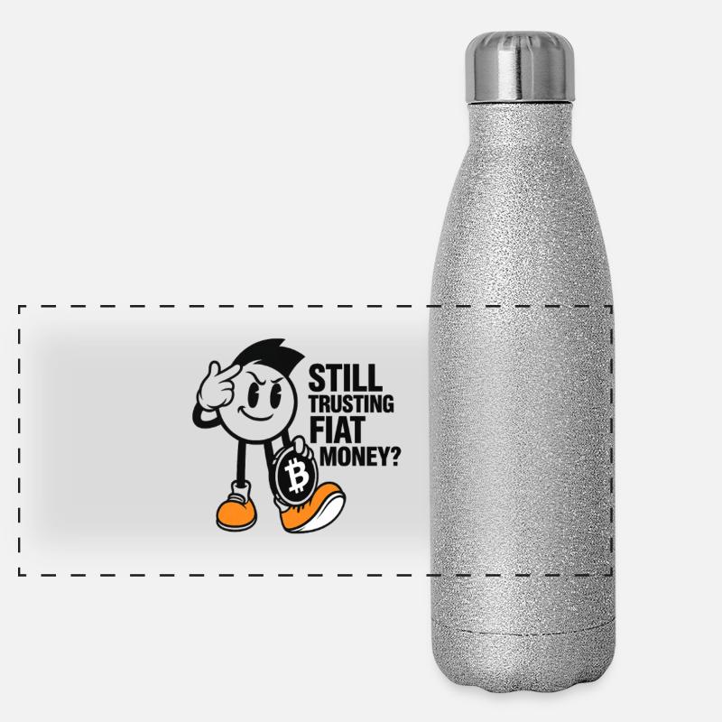 Kryptowährung Skech mit Bitcoin Motiv Panorama Glitzer Isolierflasche 500 ml