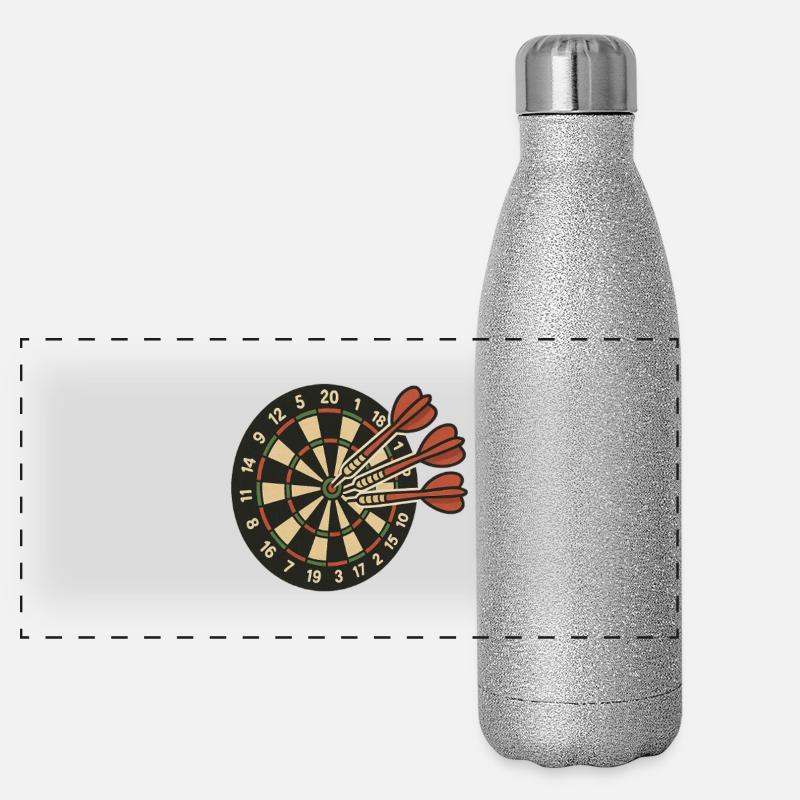 Vintage Dartboard Flair Panorama Glitzer Isolierflasche 500 ml