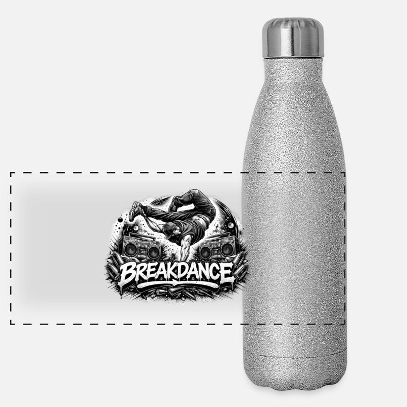 Breakdance Power – Style urbain urbain Gourde isotherme panoramique pailletée 500 ml