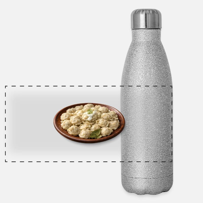 Dampfende Pelmeni Panorama Glitzer Isolierflasche 500 ml