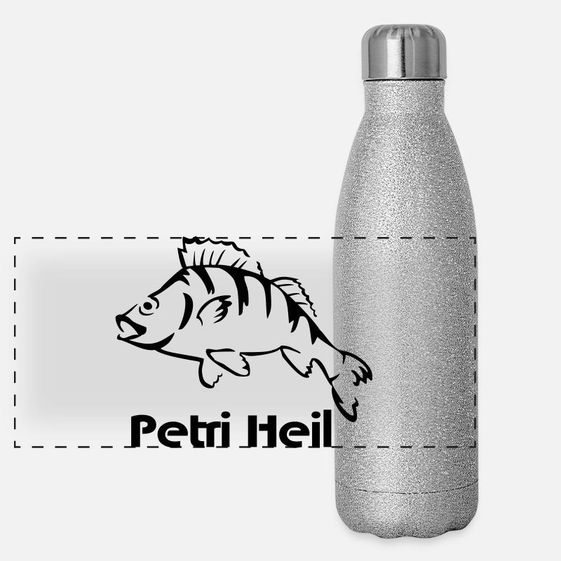 Barsch Angler Panorama Glitzer Isolierflasche 500 ml