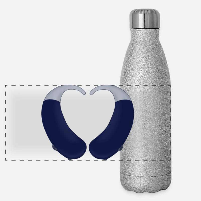 Heart and Hearing Aid Panoramic Glitter Thermal Bottle 500 ml