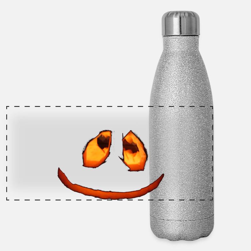 Visage de citrouille Halloween Gourde isotherme panoramique pailletée 500 ml