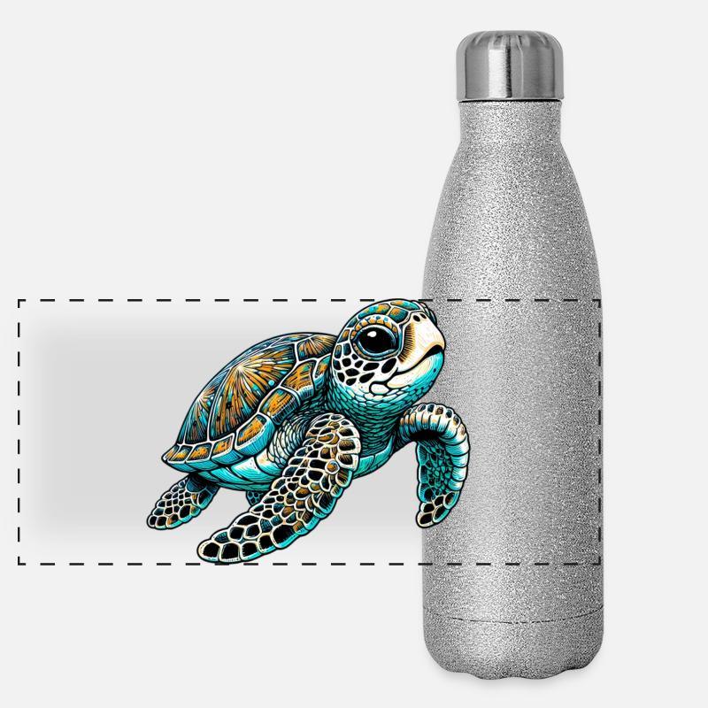 Tortue Gourde isotherme panoramique pailletée 500 ml
