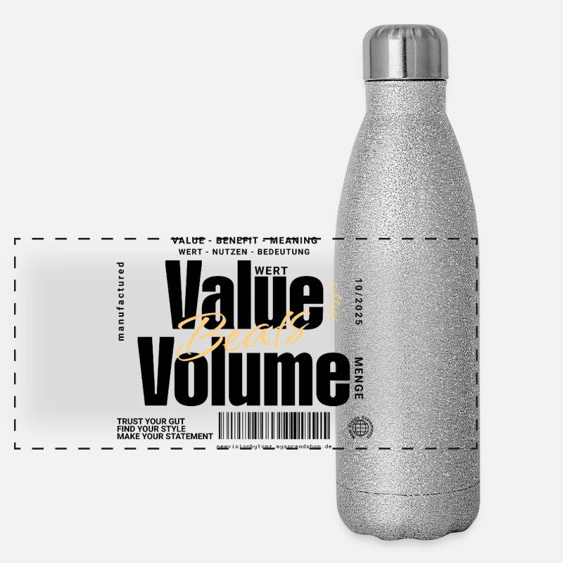 Value Beats Volume – Statement Design (Hell) Panorama Glitzer Isolierflasche 500 ml