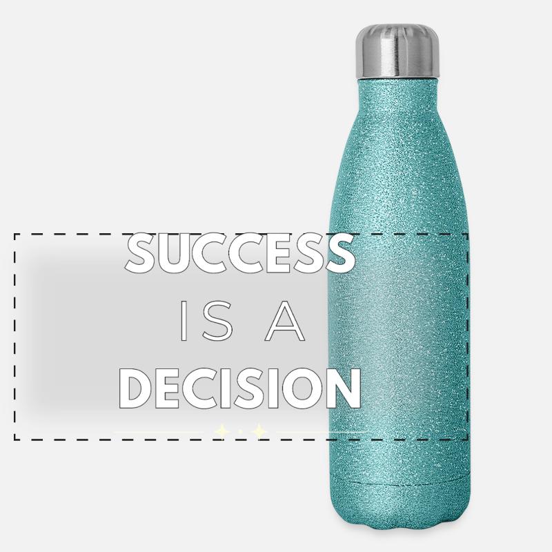 Success Is a Decision Minimal Motivational Quote Panoramic Glitter Thermal Bottle 500 ml