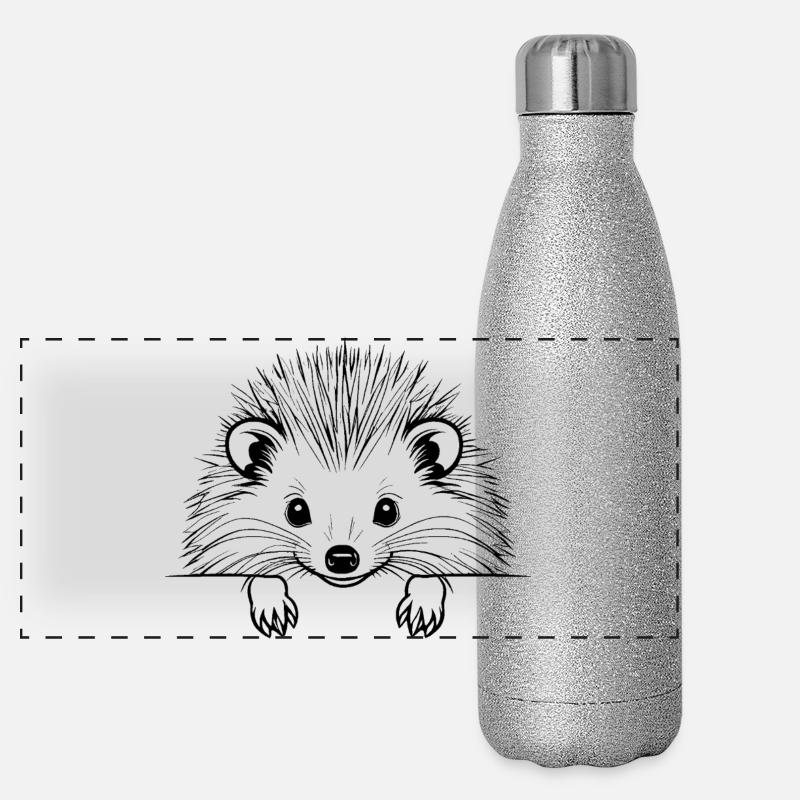 Animal Hedgehog Pet Symbol Panoramic Glitter Thermal Bottle 500 ml