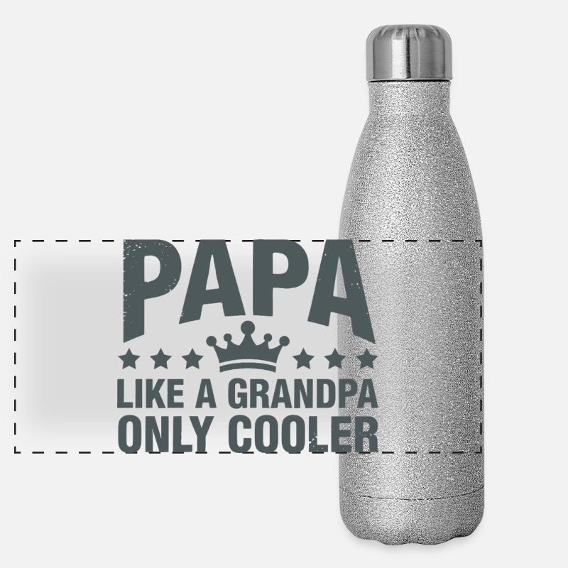 Papa comme un grand-père, mais plus cool Gourde isotherme panoramique pailletée 500 ml