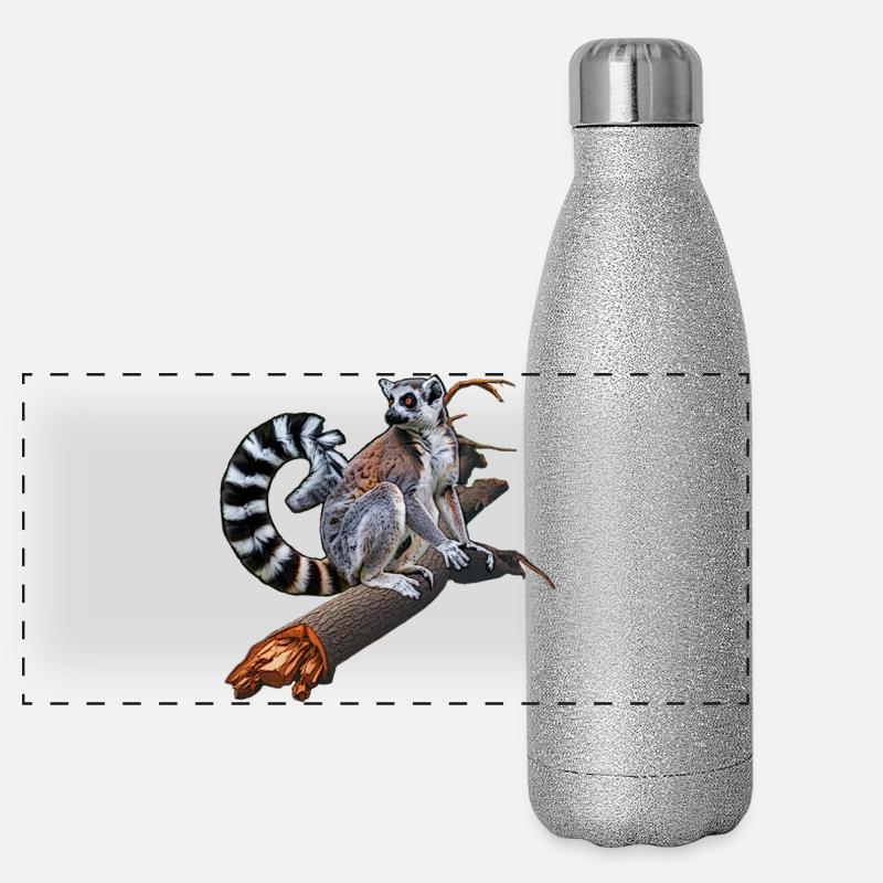 katta lemuren Panorama Glitzer Isolierflasche 500 ml
