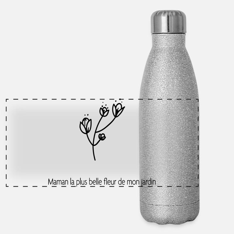 Maman Plus Belle Fleur De Mon Jardin Gourde isotherme panoramique pailletée 500 ml
