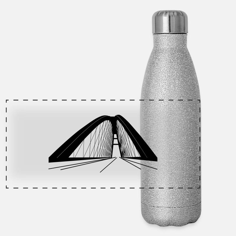 Fehmarnsundbrücke Panorama Glitzer Isolierflasche 500 ml