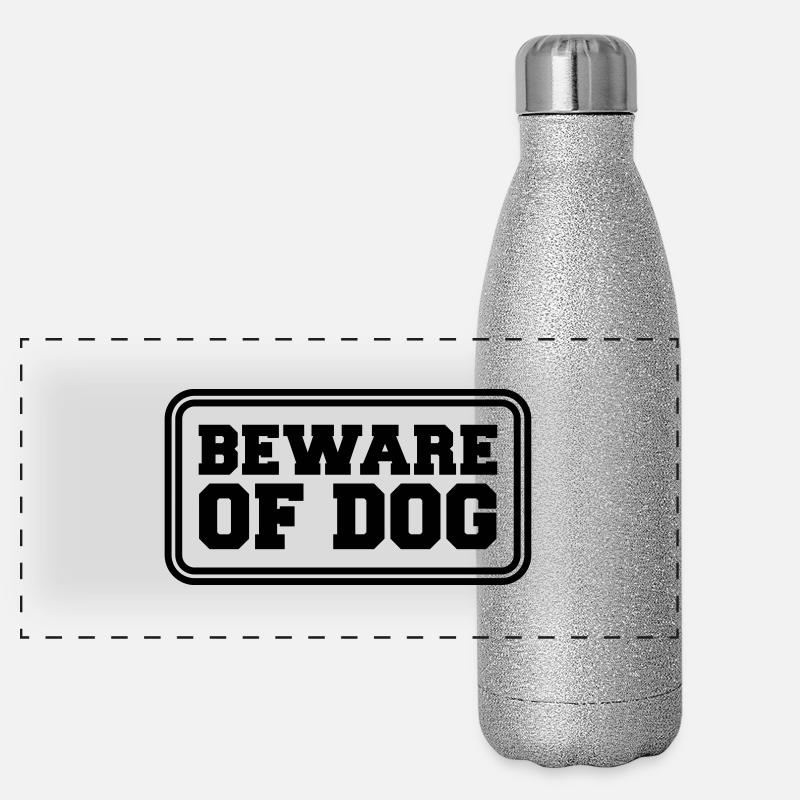 Beware Of Dog Panorama Glitzer Isolierflasche 500 ml