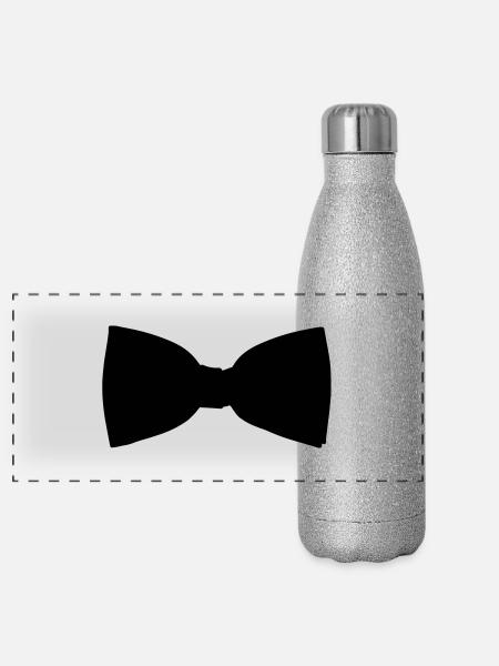 Fliege - Panorama Glitzer Isolierflasche 500 ml - Silber Glitzer - Vorne
