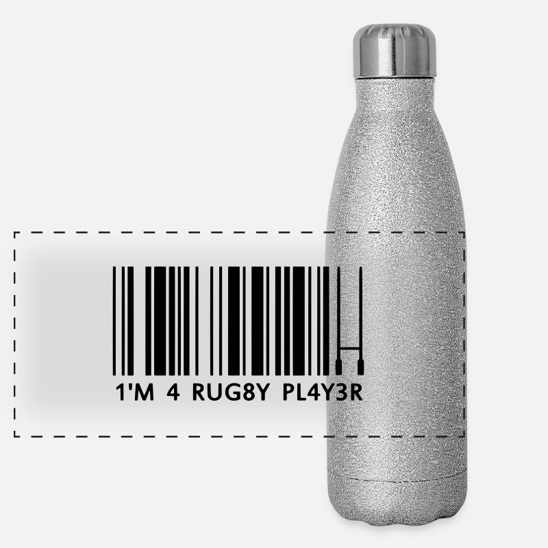 I'm a rugby player Gourde isotherme panoramique pailletée 500 ml