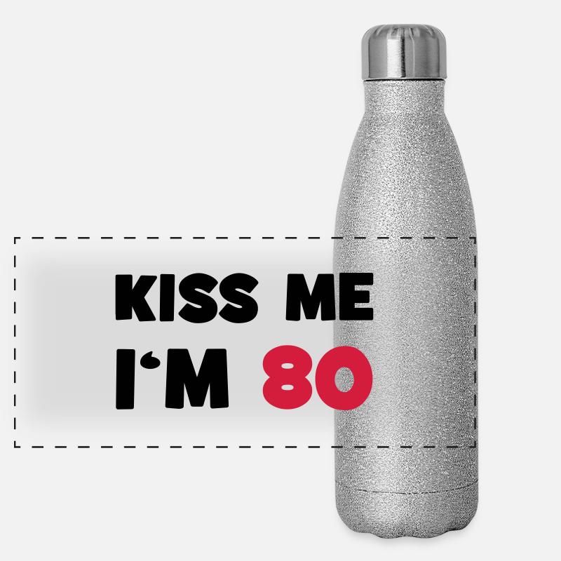 80 / geburtstag / Sport / birthday / achtzig Panorama Glitzer Isolierflasche 500 ml