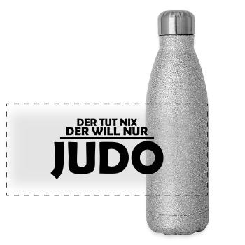 judo - Panorama Glitzer Isolierflasche 500 ml - Silber Glitzer - Vorne