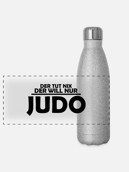 judo - Panorama Glitzer Isolierflasche 500 ml - Silber Glitzer - Vorne
