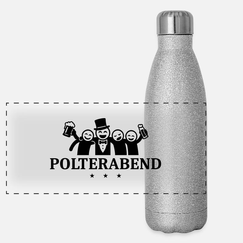 Polterabend Junggesellen Panorama Glitzer Isolierflasche 500 ml