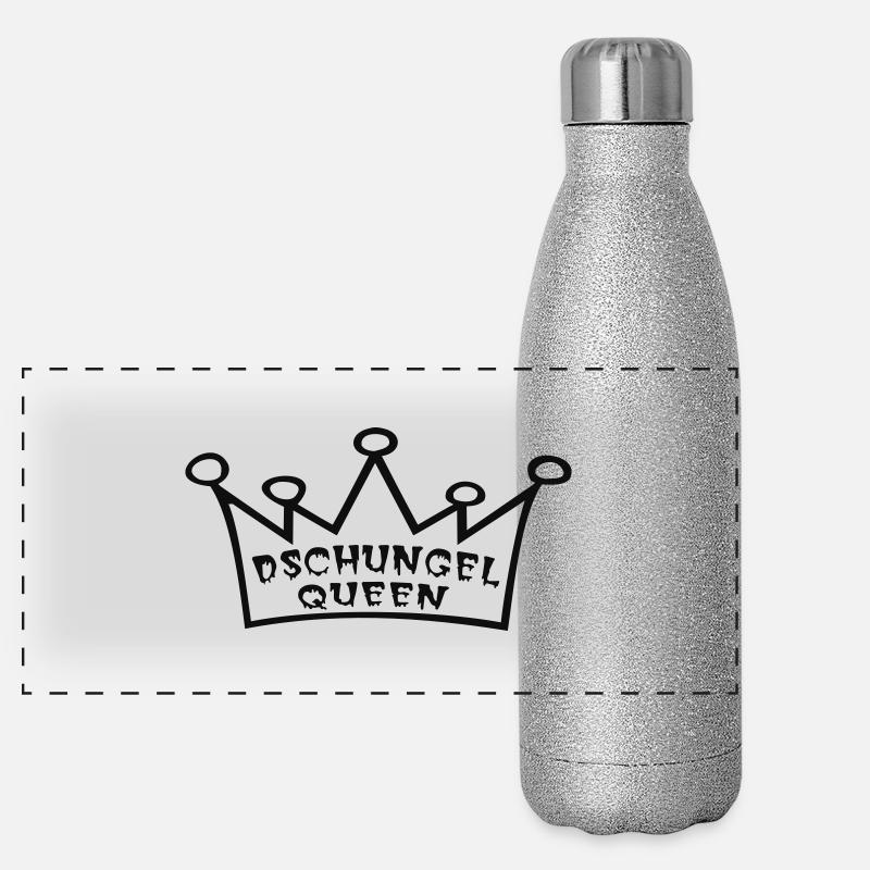 Dschungel-Queen - Panorama Glitzer Isolierflasche 500 ml - Silber Glitzer