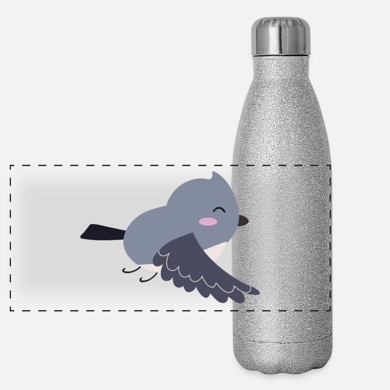 Doux oiseau Idée cadeau Gourde isotherme panoramique pailletée 500 ml
