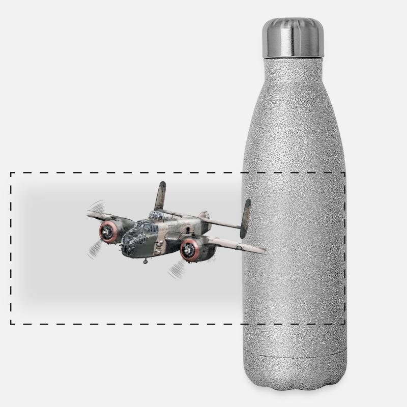 B-25 Bomber Panoramic Glitter Thermal Bottle 500 ml
