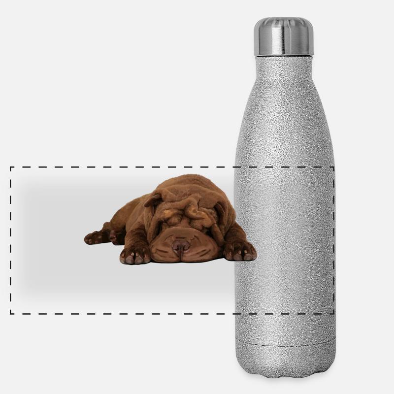 Shar-Pei Gourde isotherme panoramique pailletée 500 ml