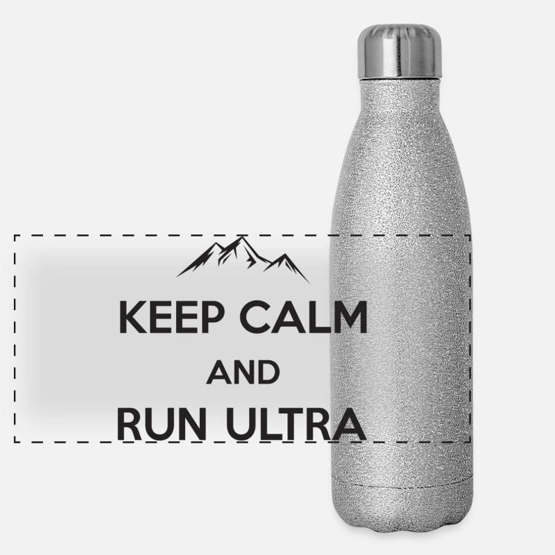 Restez calme et courez Ultra Gourde isotherme panoramique pailletée 500 ml