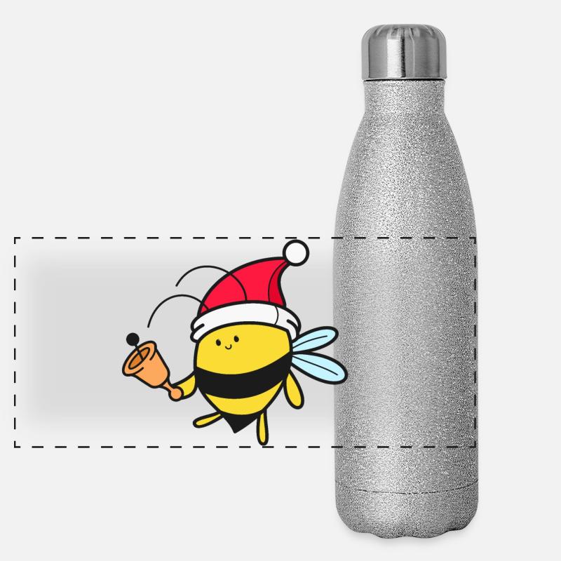 Noël des abeilles Gourde isotherme panoramique pailletée 500 ml