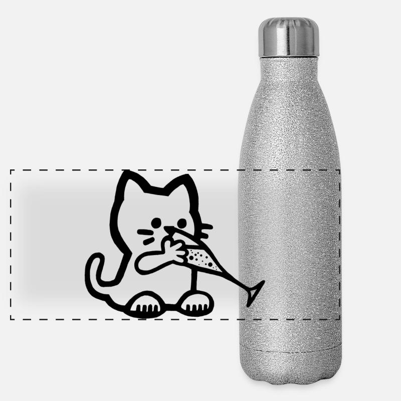 Le chaton a soif Gourde isotherme panoramique pailletée 500 ml