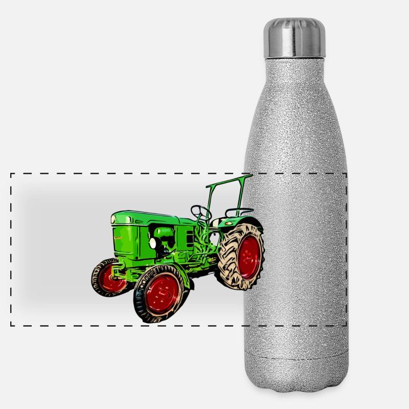 Alter Traktor Deutz D25 Panorama Glitzer Isolierflasche 500 ml