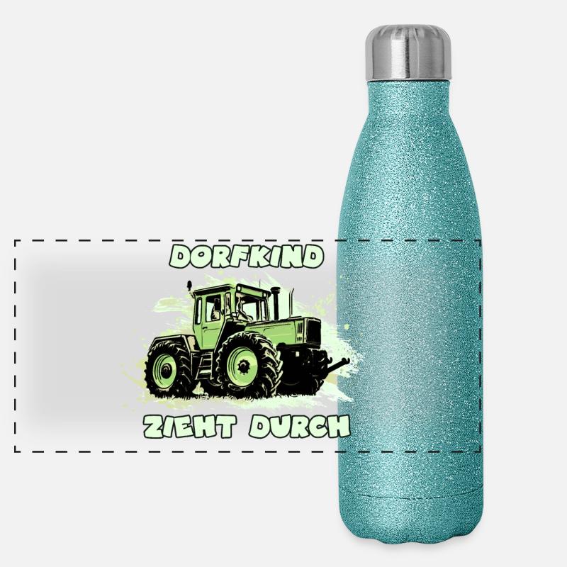Village child pulls through Panoramic Glitter Thermal Bottle 500 ml