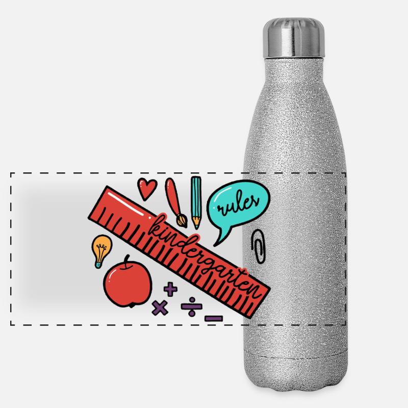 Kindergarten Rules Panoramic Glitter Thermal Bottle 500 ml