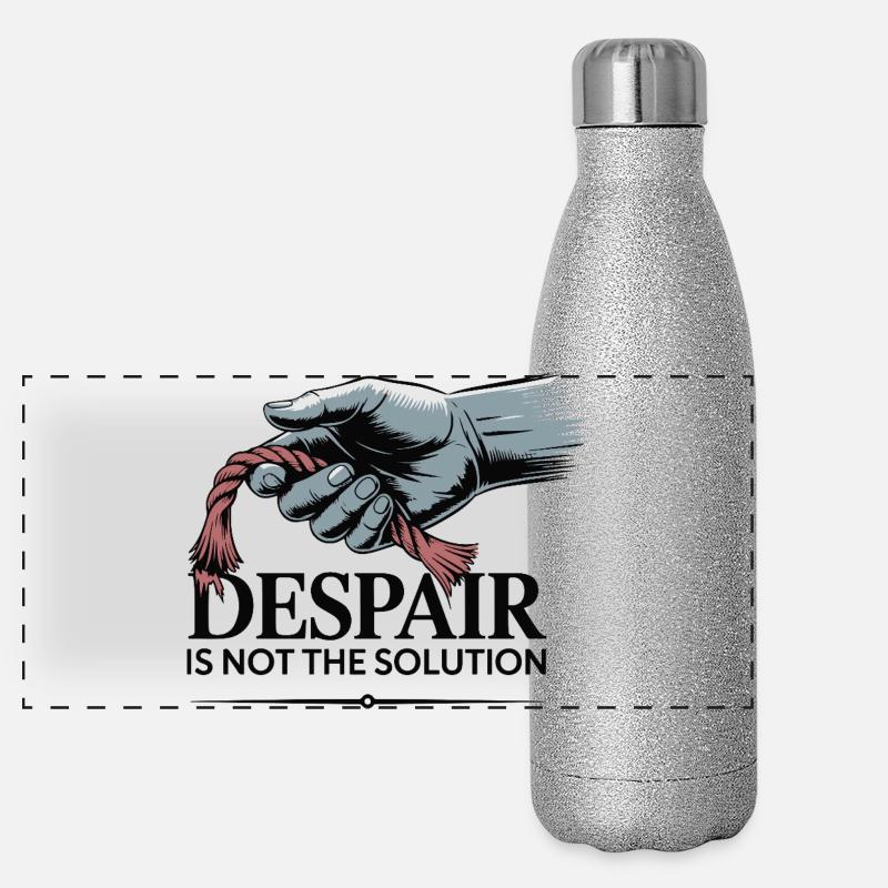 Main résistante tenant une corde effilochée Gourde isotherme panoramique pailletée 500 ml