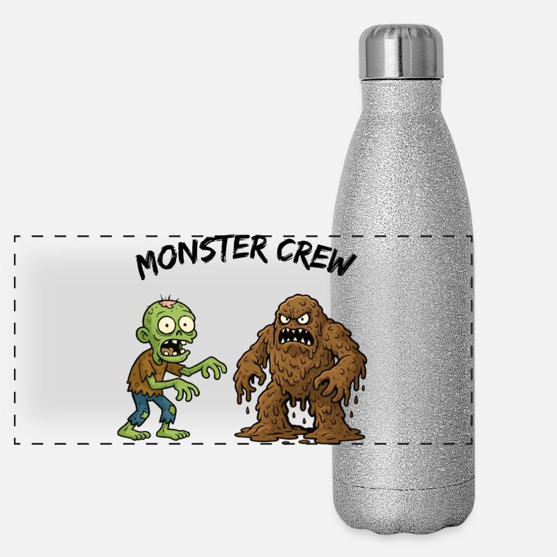 Zombie and Mud Monster Duo Panoramic Glitter Thermal Bottle 500 ml