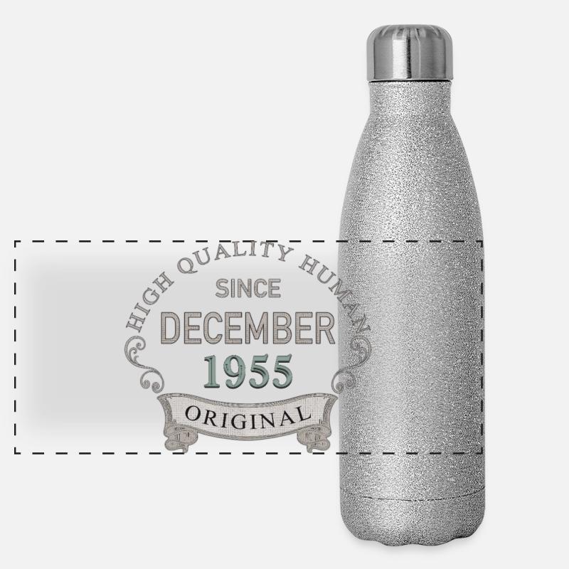 Since_December_1955 - Panorama Glitzer Isolierflasche 500 ml - Silber Glitzer