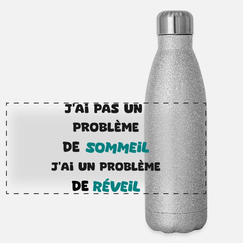 Humour Reveil difficile   Gourde isotherme panoramique pailletée 500 ml